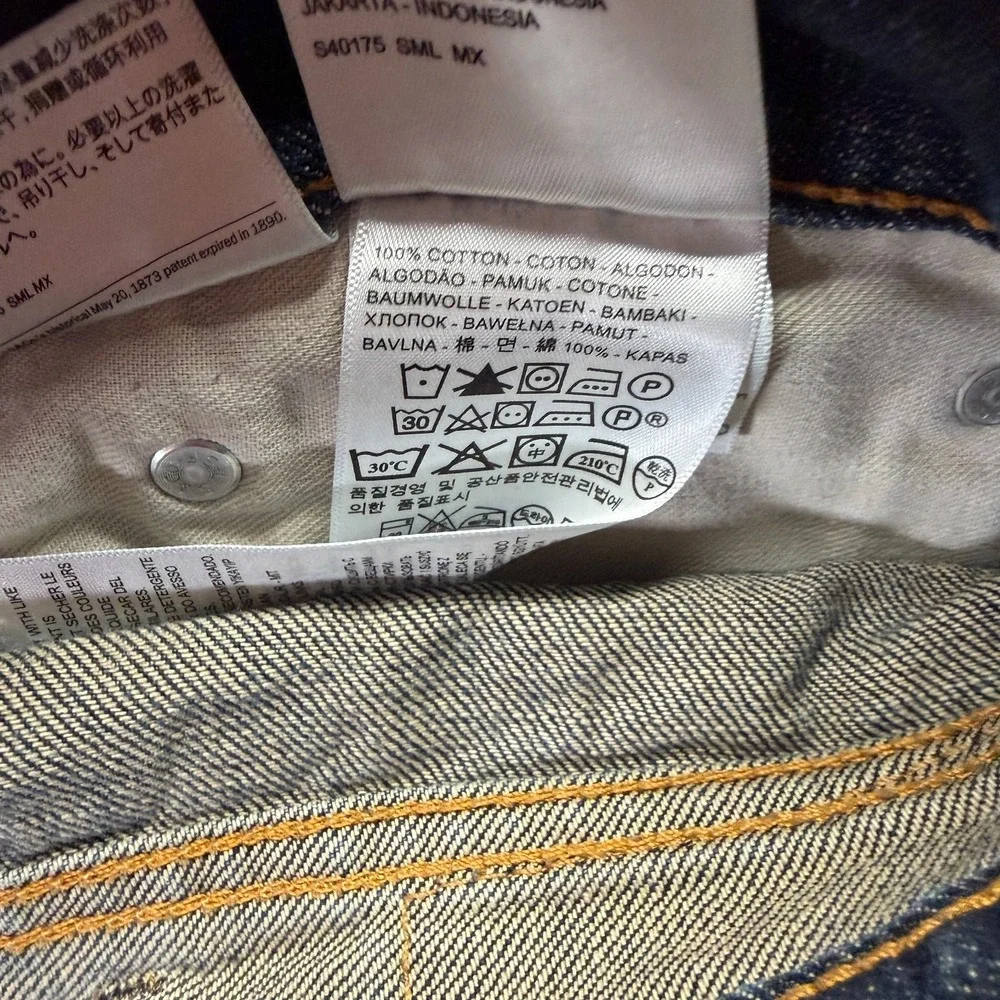 Levi's 505 Jeans Mens 40x30 Blue Cotton Denim Straight Leg Travel Workwear Faded